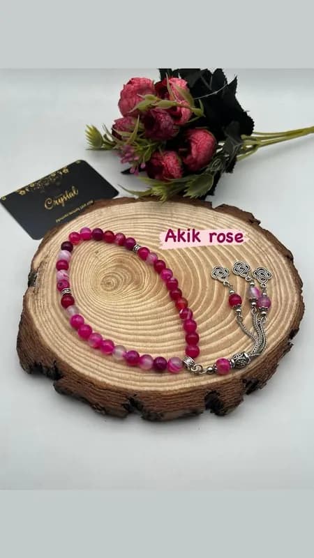 sebha 33pcs  pierre akik rose, blue, noir  - 1