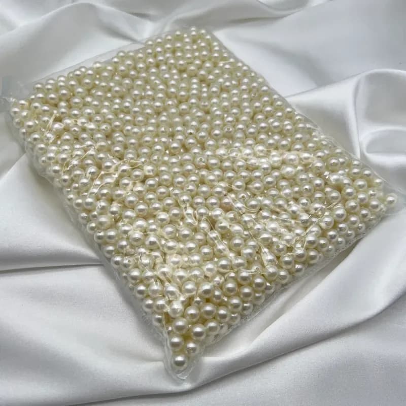 Boule jawhar Blanc et Blanc cassé et Noir n° 4/6/8/10/12/14 mm