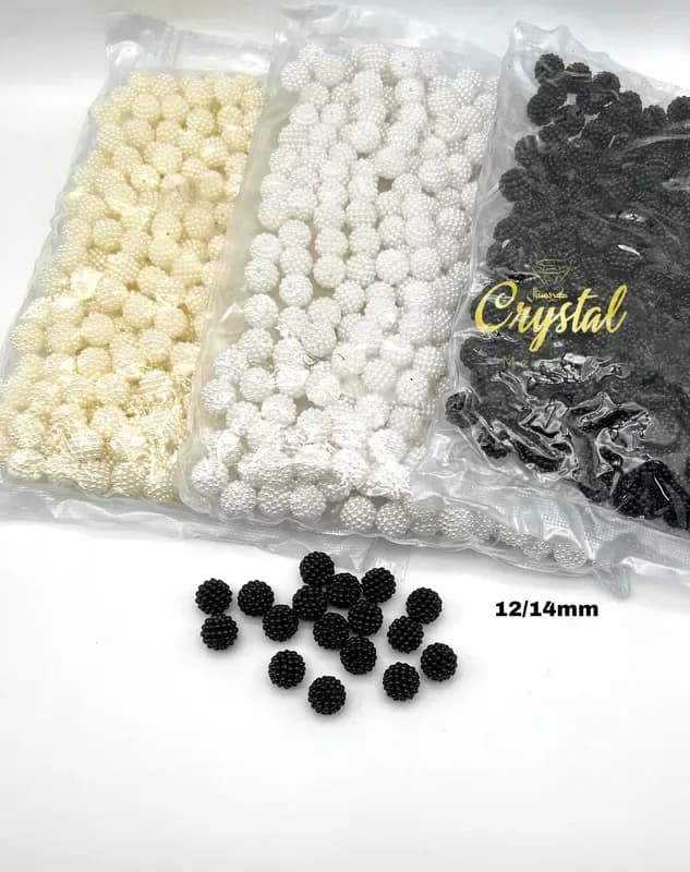 Boule Jawher Touta Blanc cassé et blanc et noir n° 12,14 et16 mm