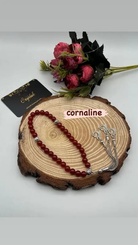 sebha 33pcs pierre turquoise, cornaline, oeil de tigre - 1